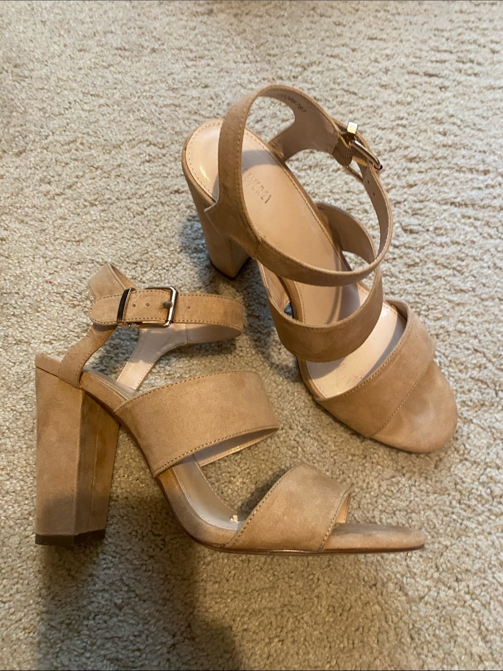 Tan suede heels